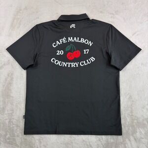 MALBON GOLF X Revolve Cafe Du Malbon Performance Golf Polo Shirt Men Large NWOT
